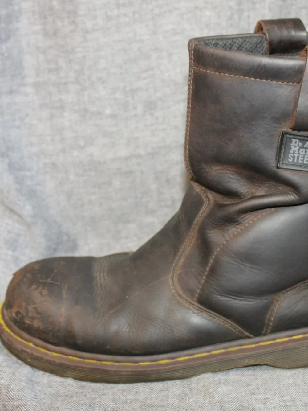 Dr. Martens Icon 2295 Industrial Steel Toe Brn Leather Work Boots, Men's Size 12